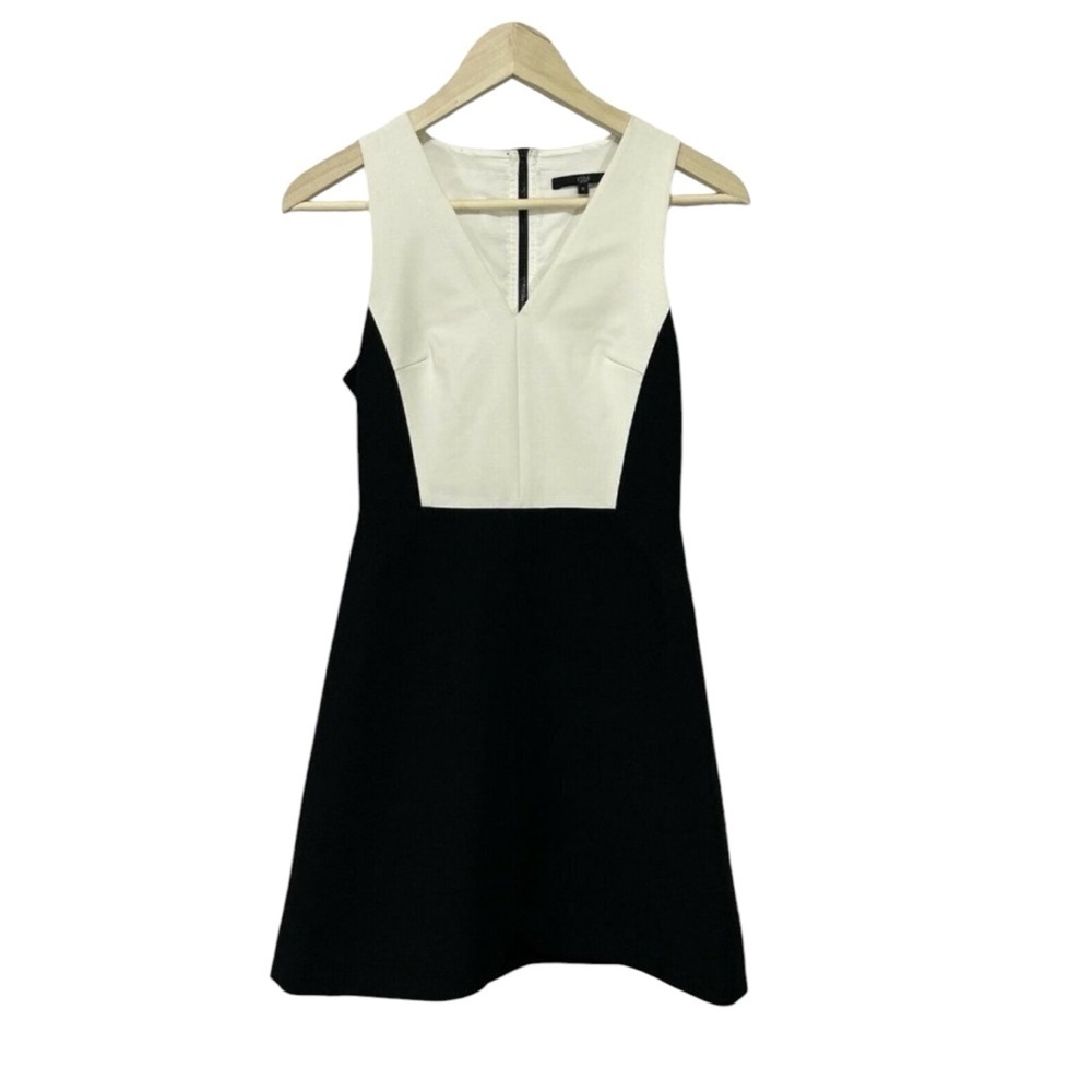 Tibi New York 0 Colorblock Dress $385.00 Black